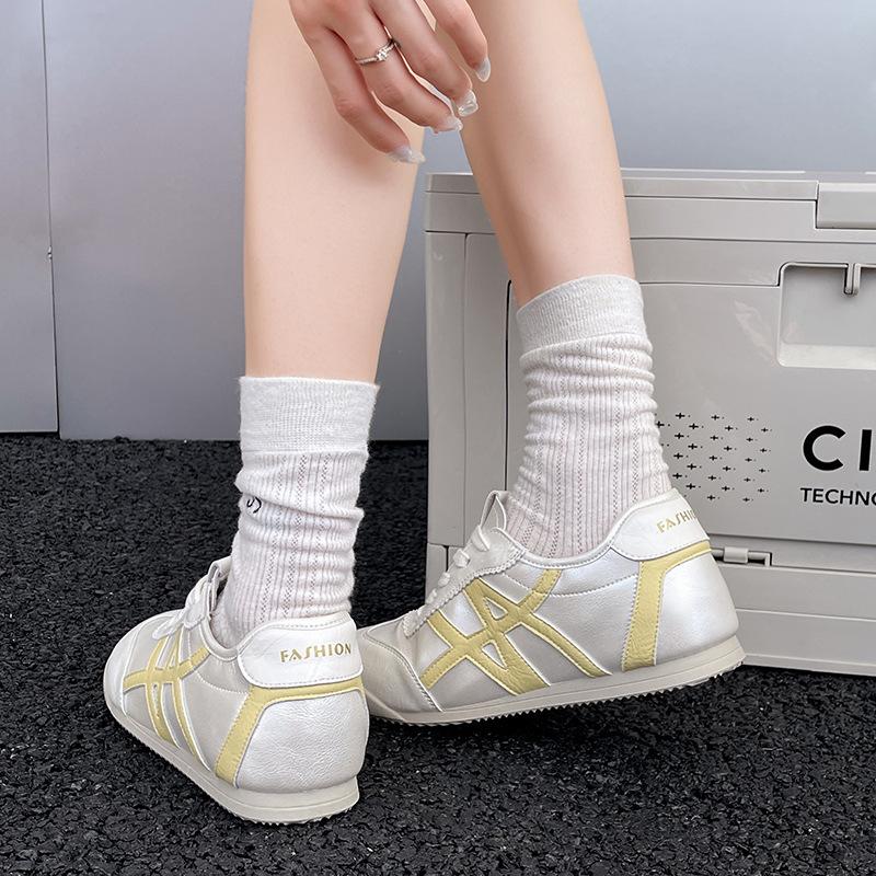Flat-bottomed German training shoes women's 2025 new summer breathable versatile thin little white shoes lace-up sports and leisure Forrest Gump shoes