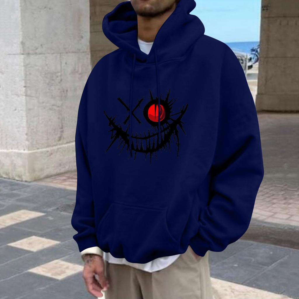 Unisex Casual Fashion Top With Drawstring Hoodie And Printed Sweatshirt