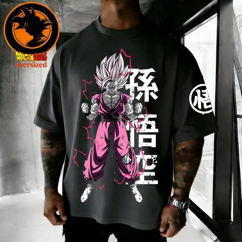 2026 Summer Dragon Ball Retro High Quality Cotton Men's T-shirt Oversized Son Goku Printed Unisex Children's Casual Shirt.