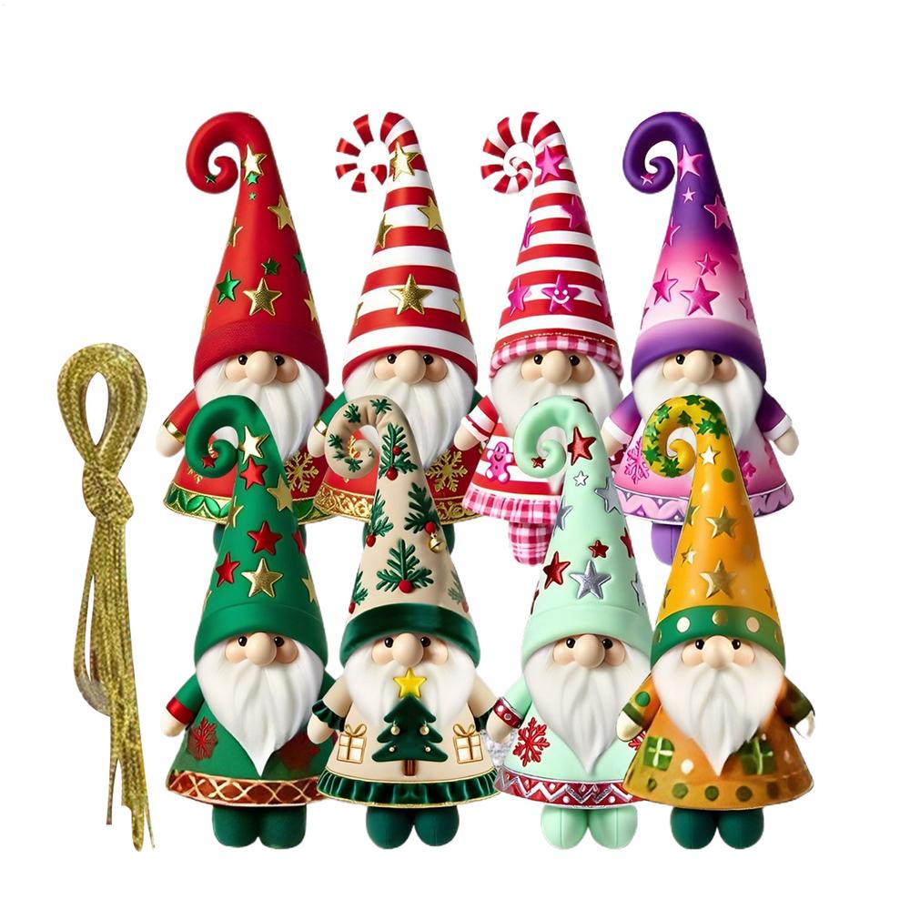 

Seasonal Fall Gnomes 8 Pieces Charm Decorations Ornaments Gnomes Figurines Decor for Party New Year Outdoor Indoor Branches