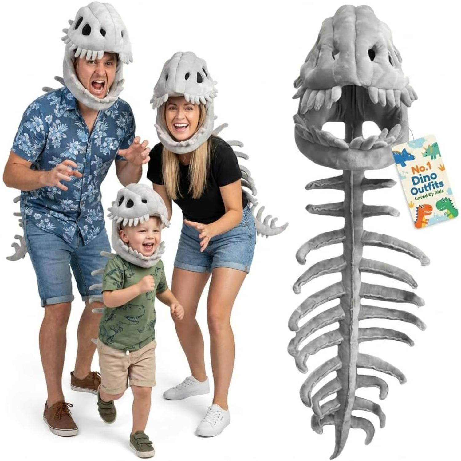Toddler Dino Skeleton Costume Kids Wearable Dinosaur Skeleton Costume Adult My Cozy Headgear Outfit Snug Dino Plush Small