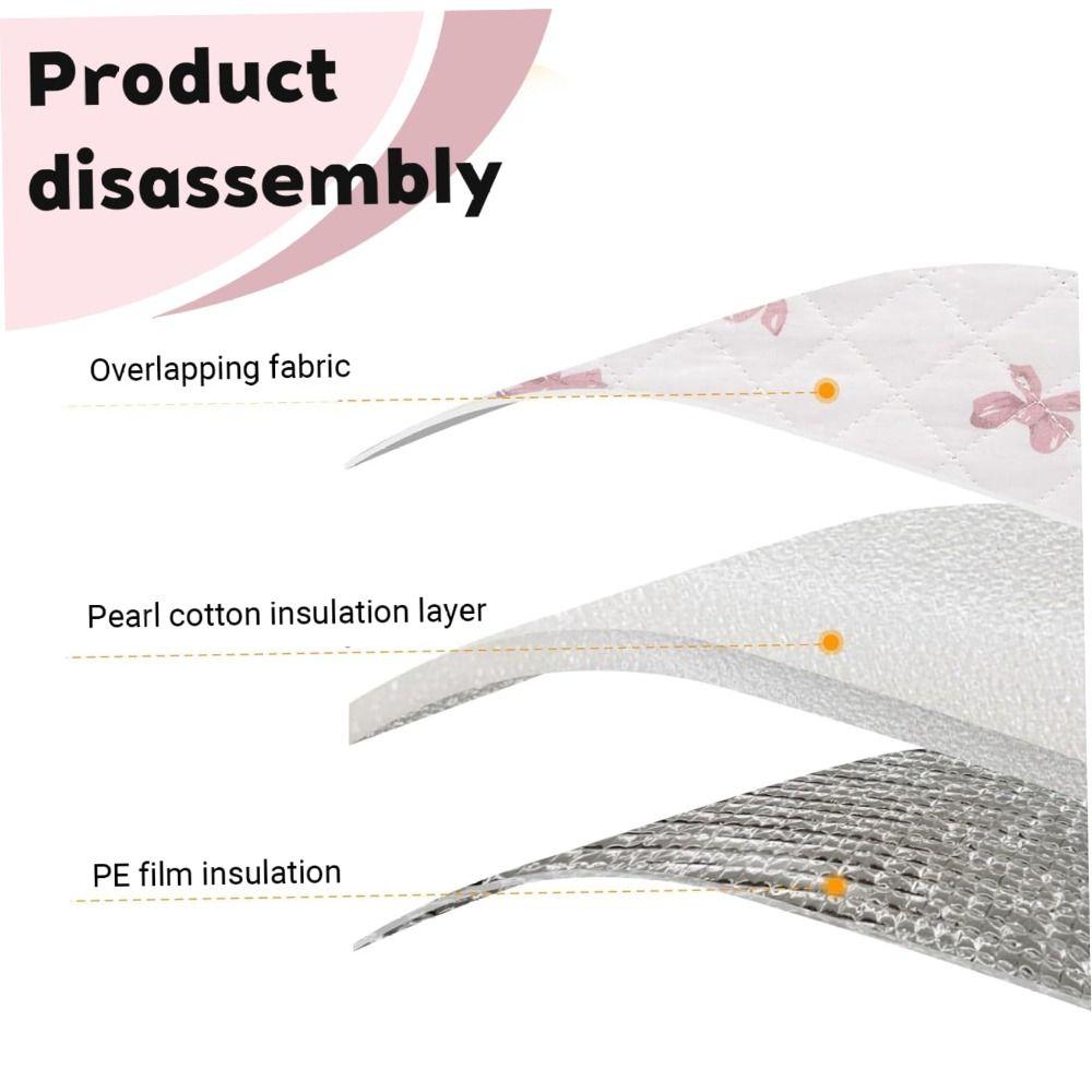 Insulated Quilted Food Thermal Bag Bow Thermal Insulation Bag Portable Ice Pack  for Work, School