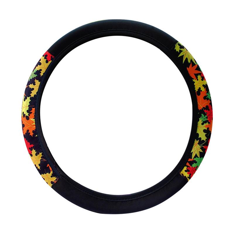 Cars Steering Wheel Braid Cover Knitted Fabric Car Covers Fashion Color Print Steering Wheel Cover Soft Auto Accessories