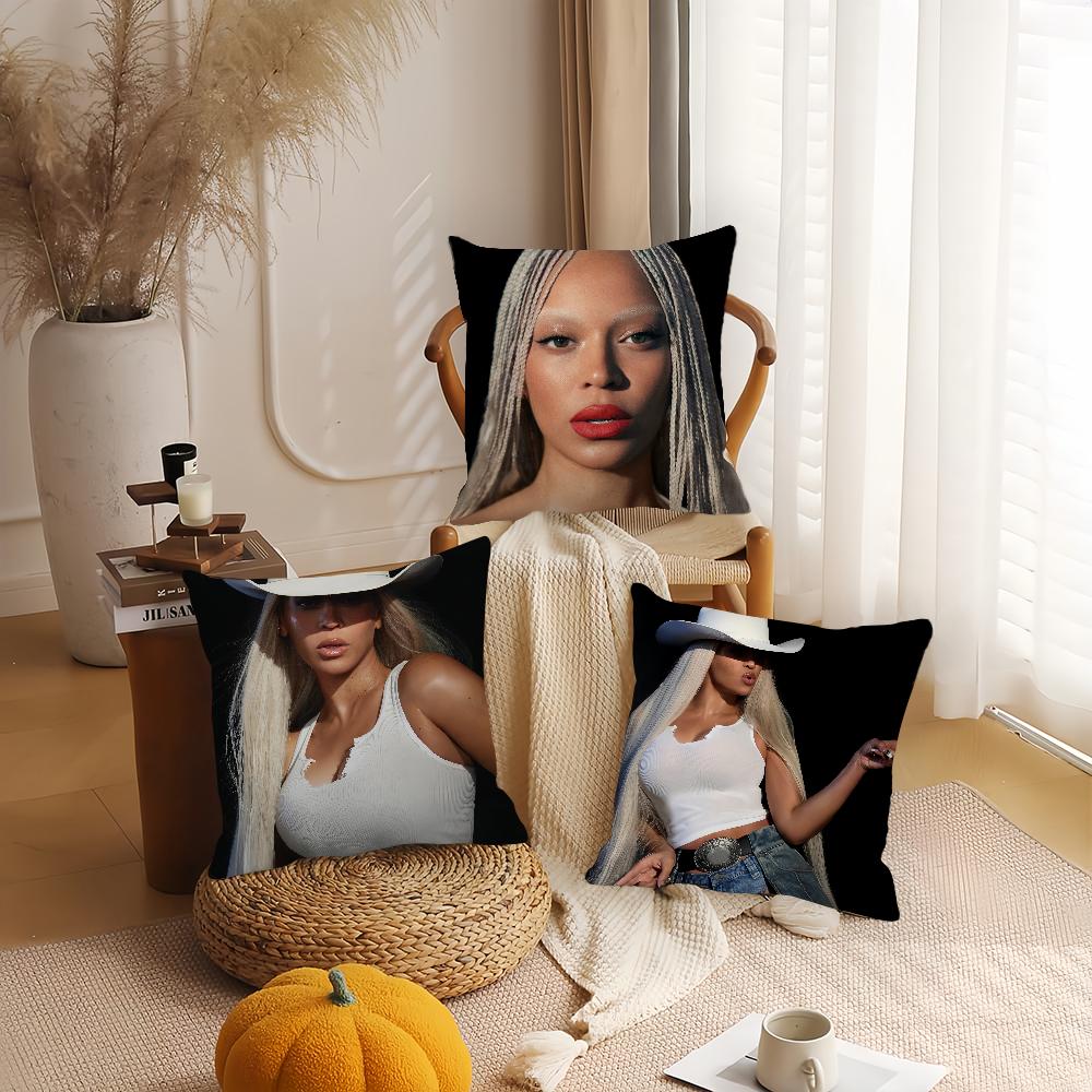 Singer Beyonce Cowboy Pillow Case Office Cushions Suitable For Sofa Car Bedroom Decorative Cushion Cover