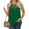 Summer Fashion Lace Sleeveless Blouse For Women Hollow Out Sexy Casual Loose Vest Shirt Halter Solid  Printing Top 25193