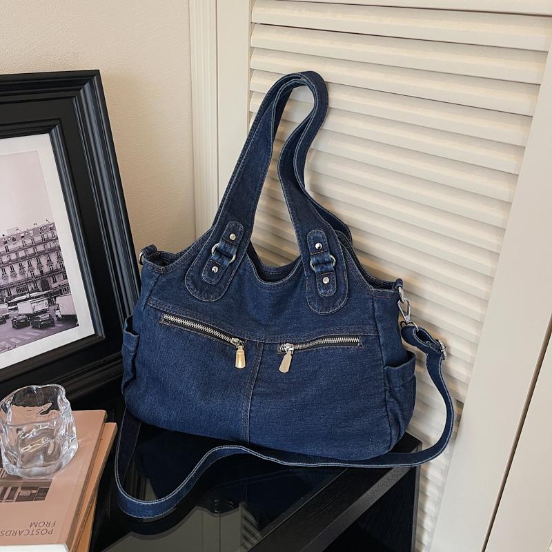Vintage Denim Tote Bag Women Shoulder Bag Handbag