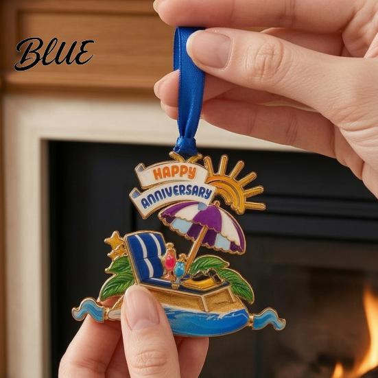 Beach Theme Holiday Decorations Christmas Ornaments Vacation Themed Tree Hanging Decoration Acrylic Lightweight Metal Pendants Slipper Shell