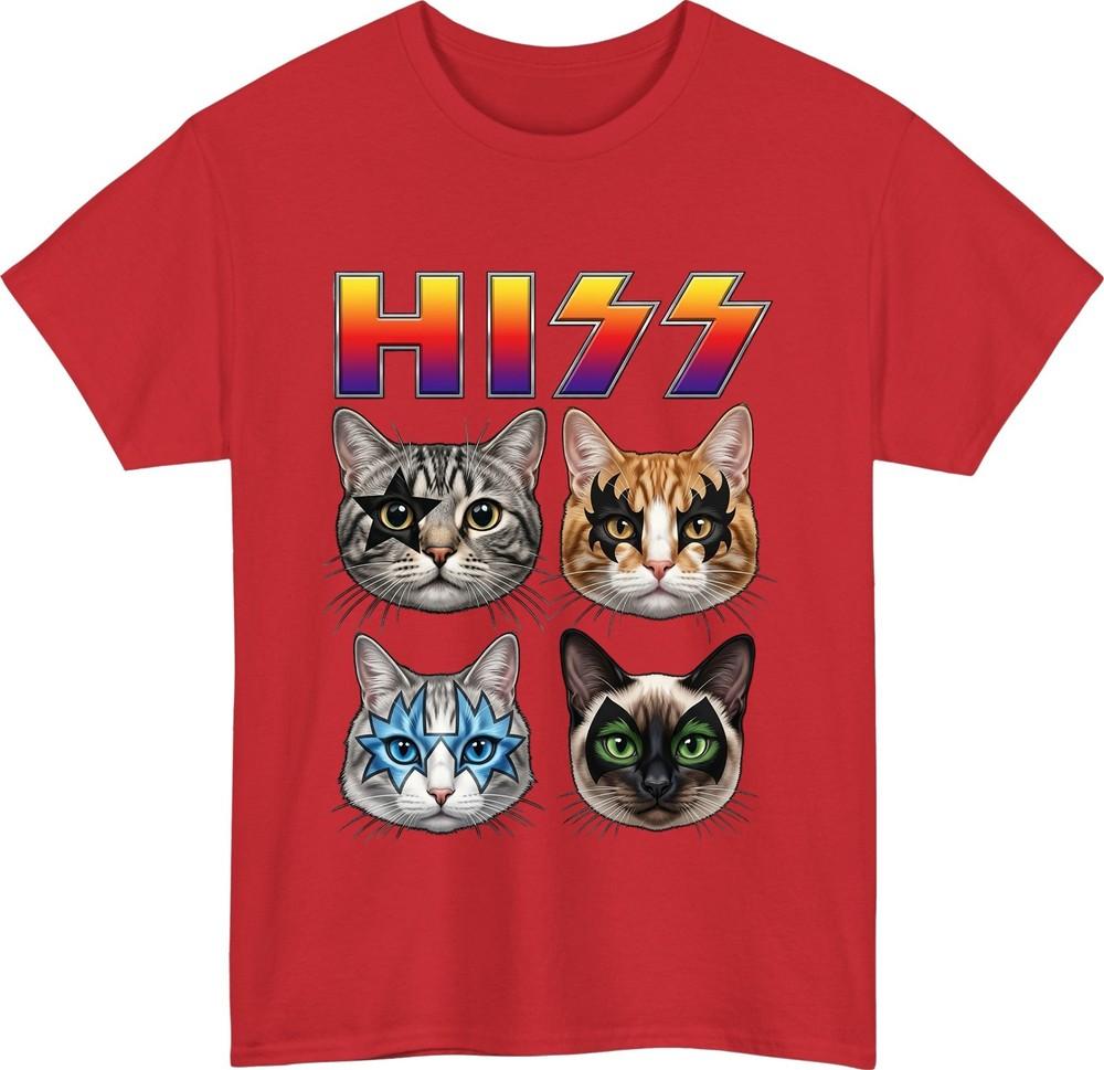 Hiss 4 Cat TShirt Gift For Friend Funny Rock Cat Lover Unisex Tee Top S