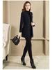 Ladies' Mid-Length Woolen Coat with Slim Fit and Short Stand Collar for Autumn/Winter