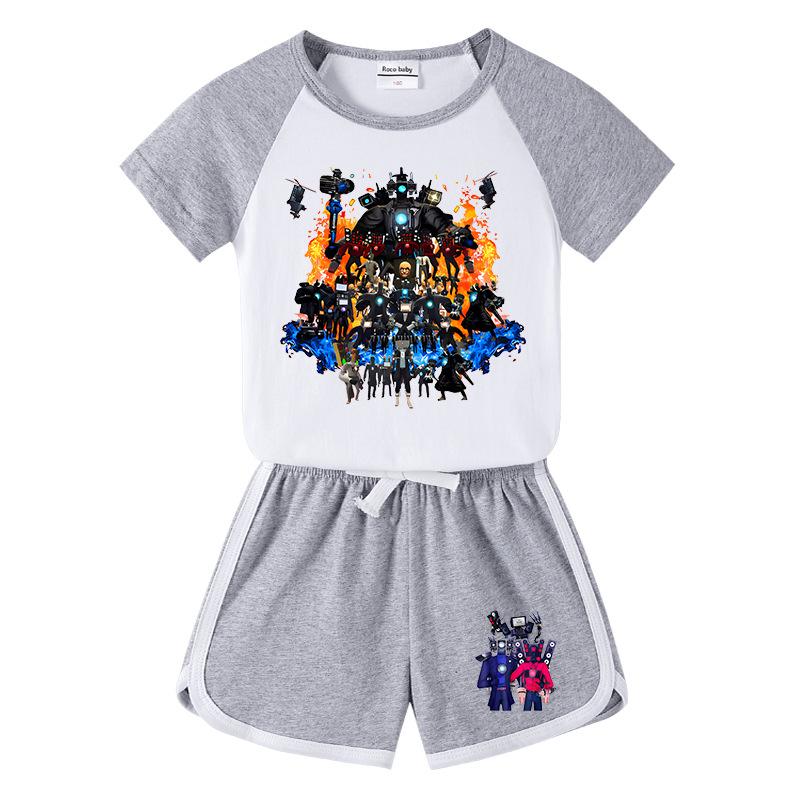 2026 Kids' Summer Outfit: Boys & Girls Short Sleeve T-shirt and Shorts - Casual Sports Two-Piece Set