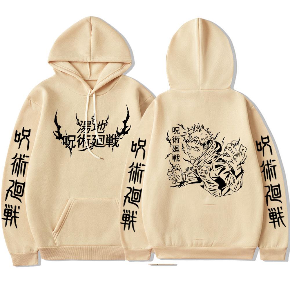 Japan Anime Jujutsu Kaisen Hoodie Itadori Yuji Graphic Hoodies Oversized Hooded Sweatshirt Long Sleeves Men Women Clothes