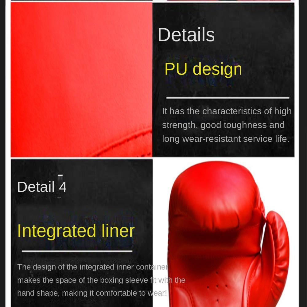 1 Paie of PU Leather Training Gloves 8 oz 10 oz Punching Gloves Boxing Gloves Boxing/Free Fighting