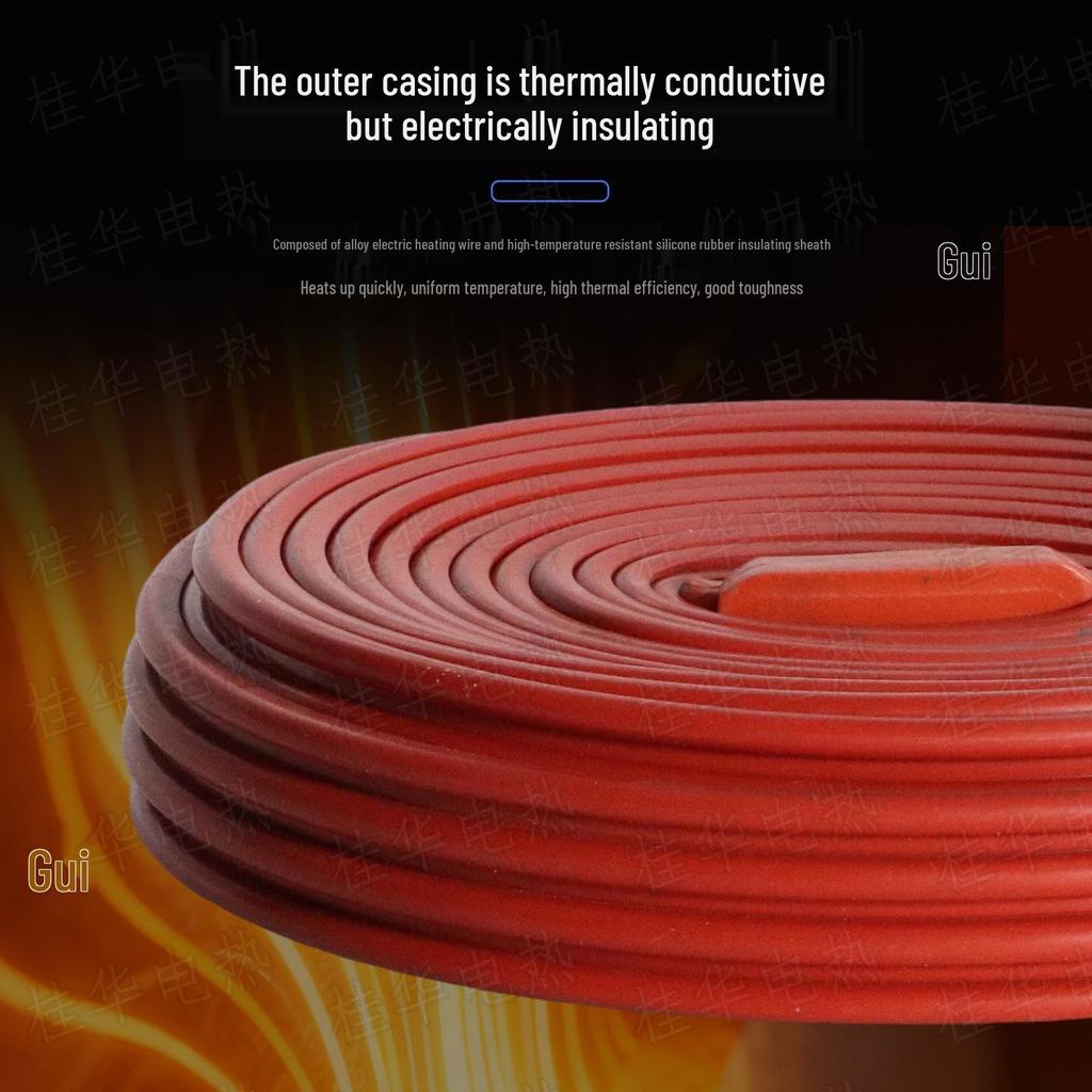 Waterproof Silicone Rubber Electric Heating Belt for Pipe Insulation and Crankshaft Heating