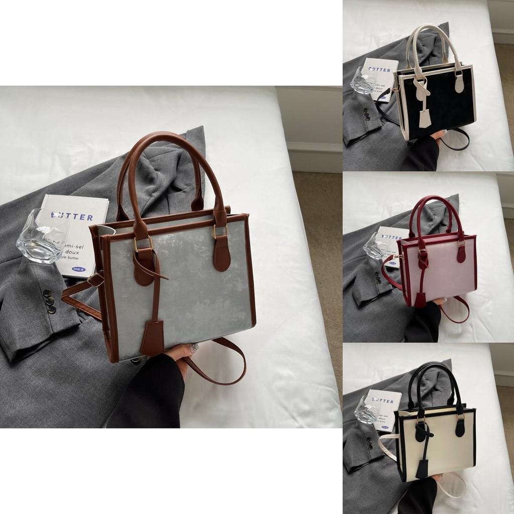 Trendy Korean Style Tote Bag For Women Stylish Casual Color Block Crossbody Bag 2024