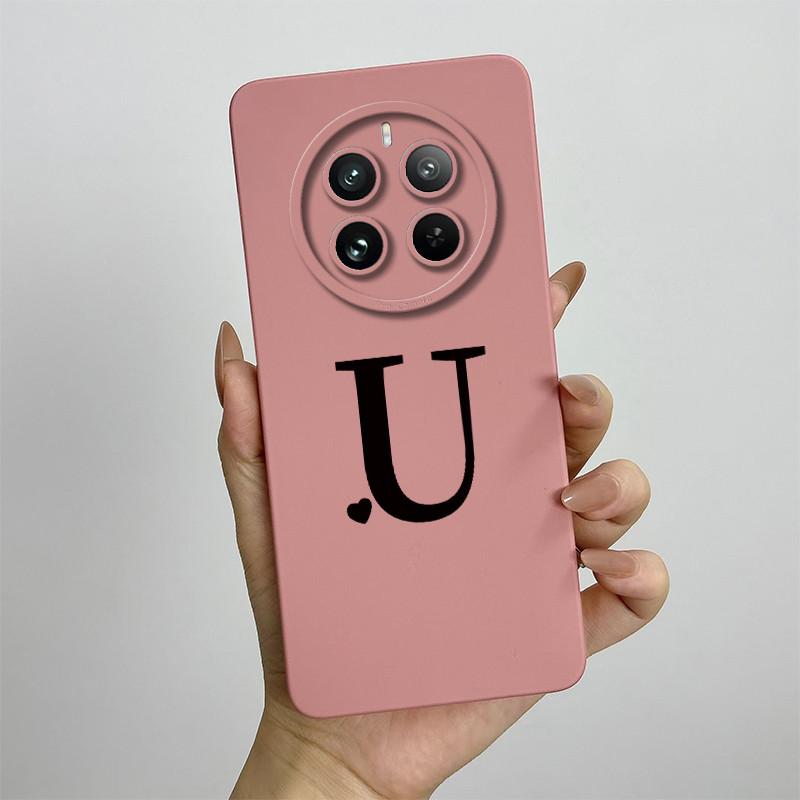 

For Realme 12 4G Case Realme 12 4G Cover Cute Letters Shockproof Liquid Silicone Soft Protective Phone Back Cover Realme 12 4G Realme 12 4G