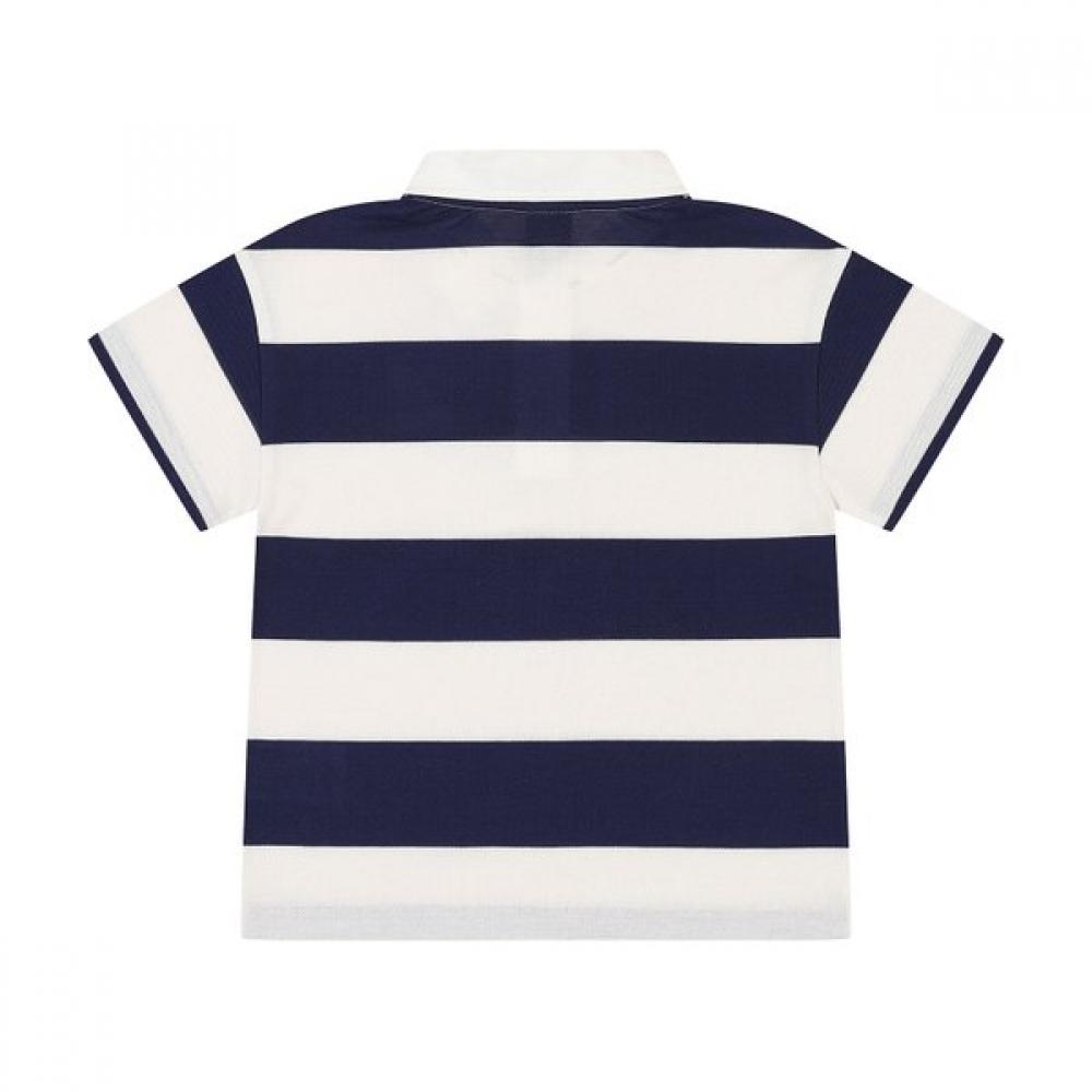 Kangol Kids Coolmax Pique STripe Collar T shirT Navy Sb 0003