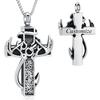 XSMZB Cross Cremation Jewelry Urn Necklace for Human Ashes Fish Hook Memorial Urn Pendant Deer Antler Cross Ashes Holder Keepsake Jewelry