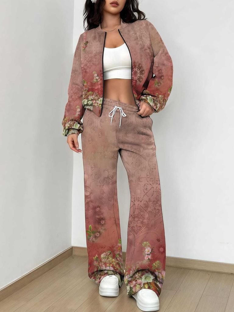 Ethnic Style Printing 1116 New Autumn and Winter New European Beautiful Woman Suit