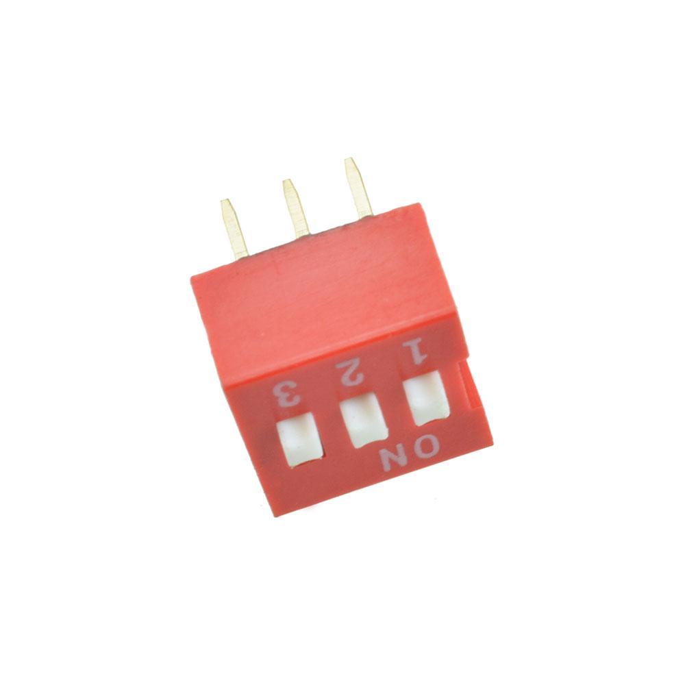 Uxcell 10 Piece 2.54mm Pitch 10 Position Slide Type DIP Switch Red
