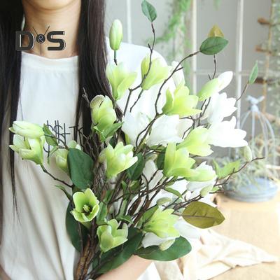 DIY Magnolienblume, energisch, kreativ, 9 Köpfe, Magnolienzweig, künstliche Blumen