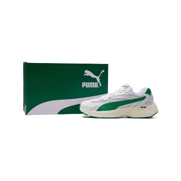 Puma Teberis Night Shock Absorbing Durable Low Top Casual Shoes Unisex Casual Shoes White Green 392134-01