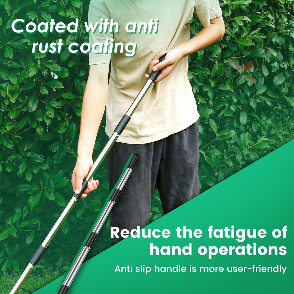 Telescopic Metal Rake Adjustable Retractable Leaves Rake Gardening Tool for Lawn Yard 18.8 Inch Wide Shrub Rake Tool for Leaves