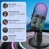 USB Microphone for Live Streaming Karaoke V5 Noise Cancelling Gaming Condenser Microphone with Mobile Phone Standphon
