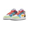 Jordan Air Jordan 1 Mid Alt SE Odporne na ścieranie Oddychające Wysokie Dziecięce Buty do Koszykówki Niebiesko-Pomarańczowe FJ3462-100