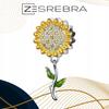 Charms Pr 925 Sunflower Pendant Bead Beads Colorful Zircons
