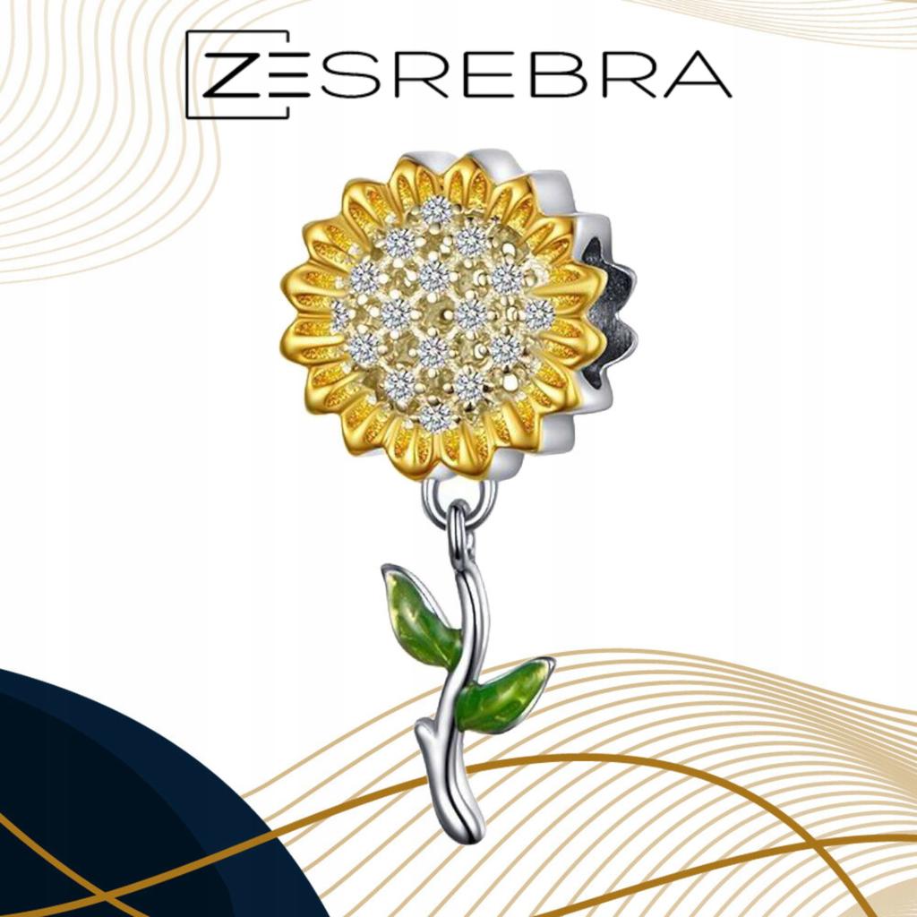 Charms Pr 925 Sunflower Pendant Bead Beads Colorful Zircons
