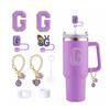 Cup Accessories Set Butterfly Straw Cover Cap for Stanley 30Oz/40Oz Sticker Decorations Initial Letter Charm Personalized