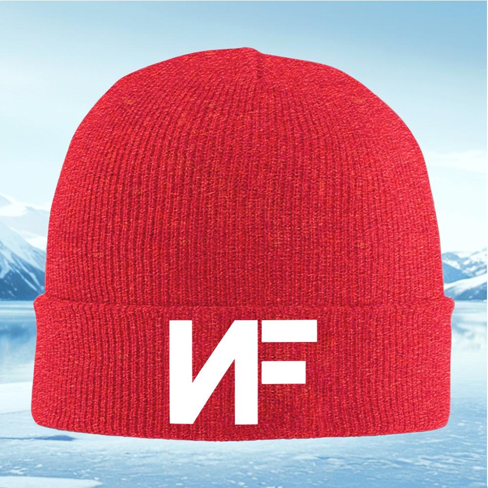 White letters NF shape design Men Women Unisex Knitted Hat Beanie Pullover Cap Winter Thermal Warm Christmas Outdoor Cycling Hik
