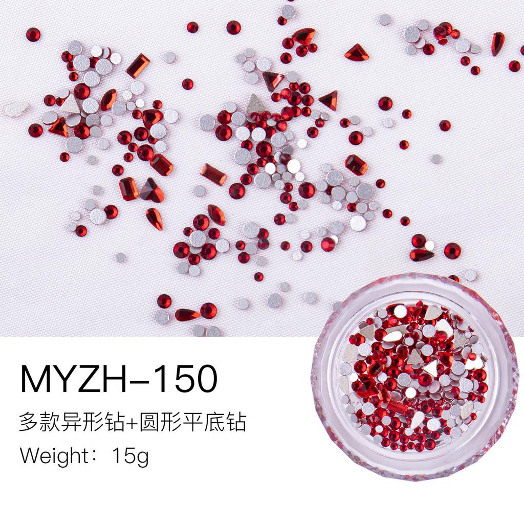 Mini Small Nail Art Mixed Warm Elf Aurora Flat Bottom Special-Shaped Diamond Diy Round Box