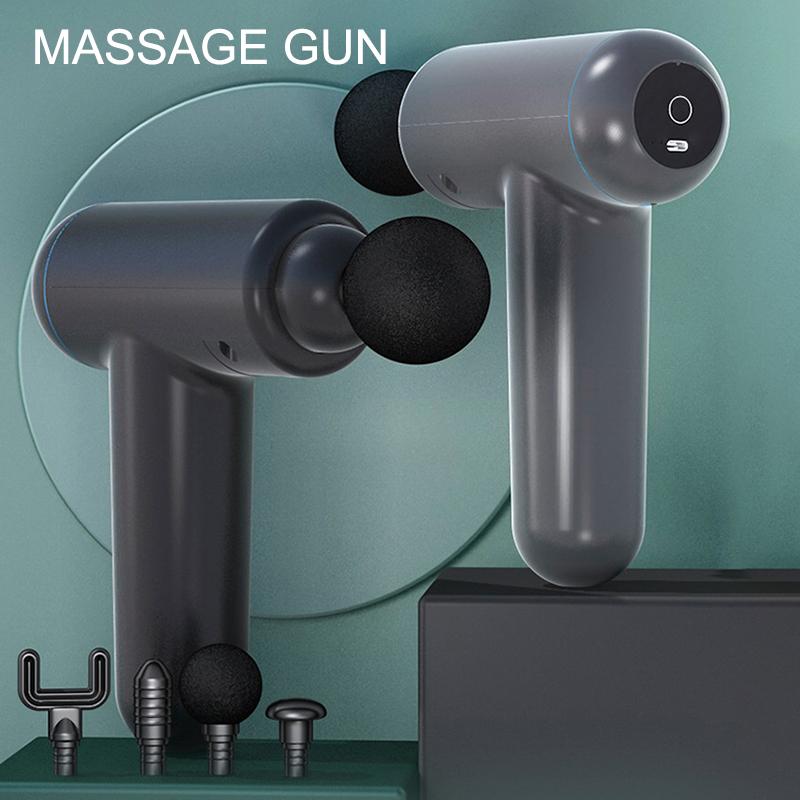 Black Mini Muscle Massager 6th Gear Button Neck Clip Relaxing Fascia Gun Portable Fitness Accessory Female Vibrator Massage Tool