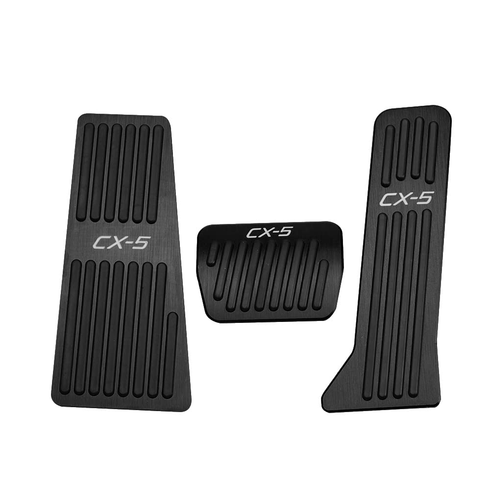 

Boyous Mazda Серии KE и KF Алюминиевые педали Индивидуальный дизайн с педалью газа и комплект CX-5 (2012-2020) Накладки, Без инструментов, Логотип CX-5, Тормоз, чёрный