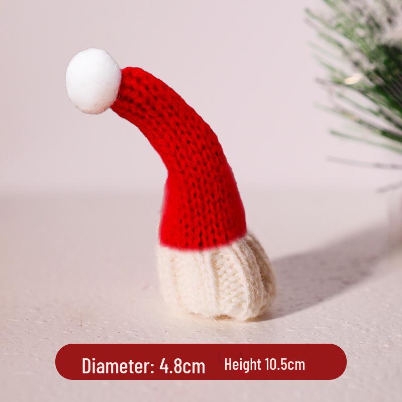 Mini Red Woolen Christmas Hat Hair Clip - Cute Dress-Up Accessory for Wine Bottles