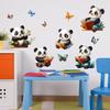 Cartoon Panda Reading A Book Bedroom Study Home Background Beautification Decoration Stickers