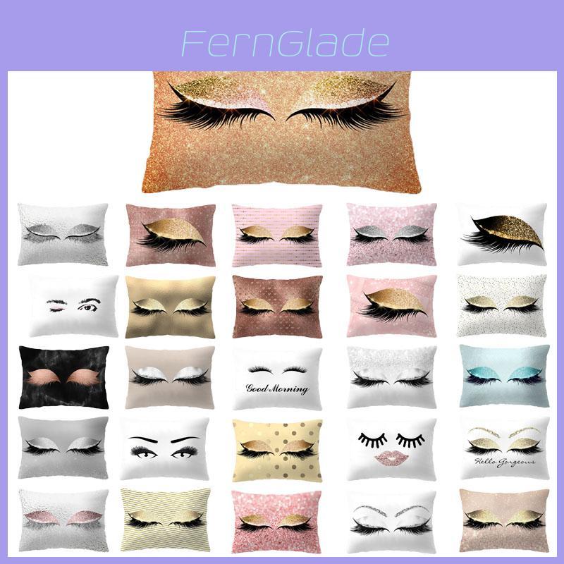 Luxurious Cotton Linen Eyelash Pillow Case For Chic Home And Car Decor