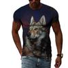 3D Casual Wolf Print T Shirt Men Women Summer Animal Tee Man O Neck Short Sleeve Loose Tops Breathable Couples T Shirts