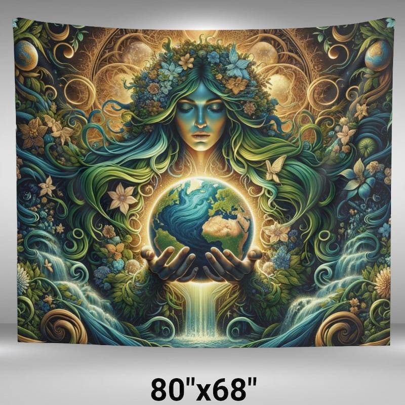 Tapestry Art of Gaia Mother Earth 75x100