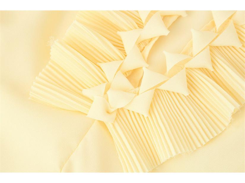 Europäische und amerikanische Damenmode: 2025 Frühling Französisches Rüschen Langarm Oberteil und Midi-Rock Set