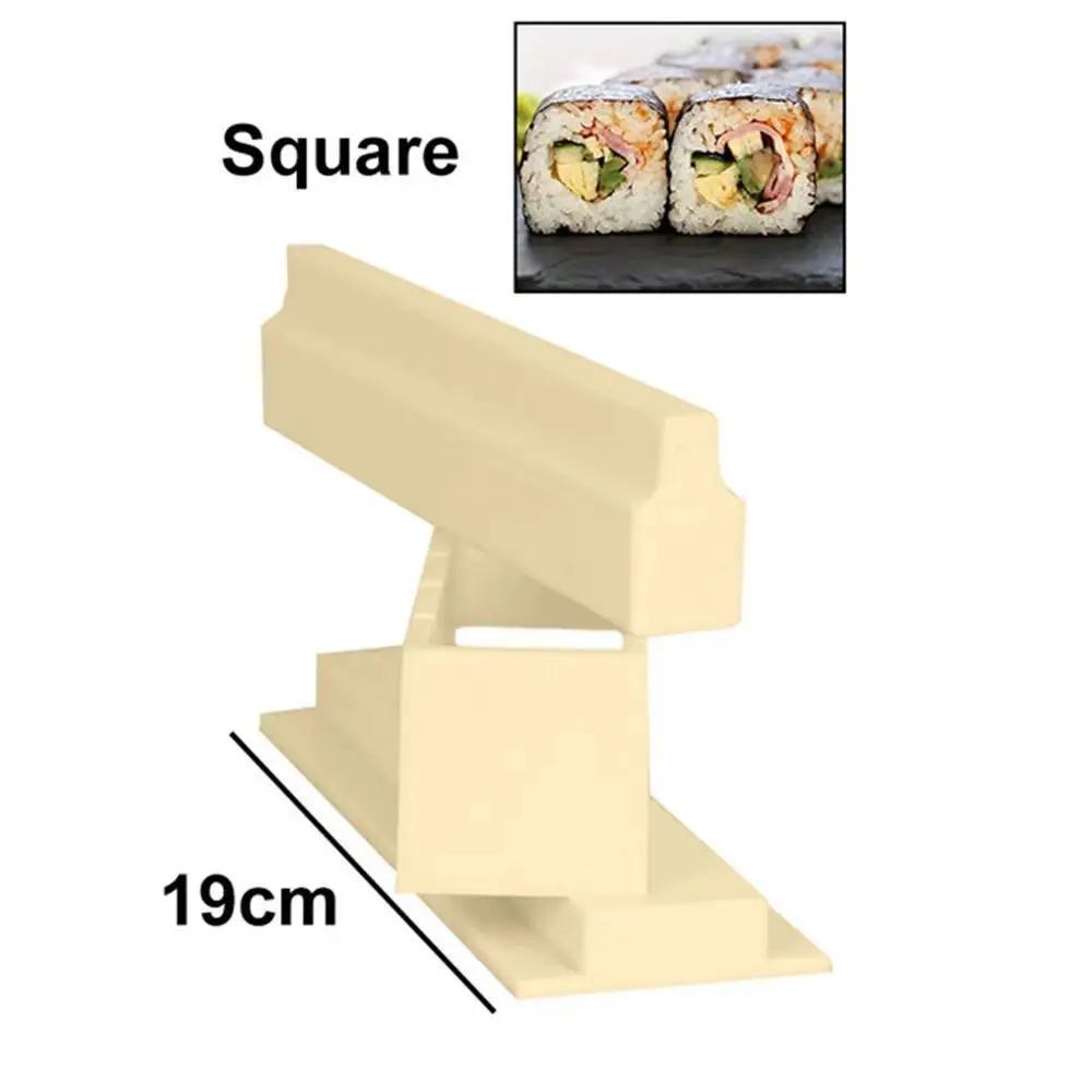 Sushi Making Kit Plastic Kimbap Sushi Rolls Mold Round Square Heart-shaped DIY Kitchen Sushi Making Tools Home Cake Roll Mold