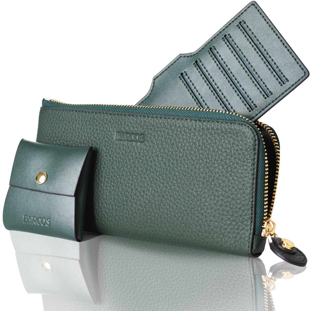 

Barcos Genuine Leather Large Long Green Coin Circolo L Women s Wallet, Green, Capacity, Wallet, Leather, Gift, Case, зелений