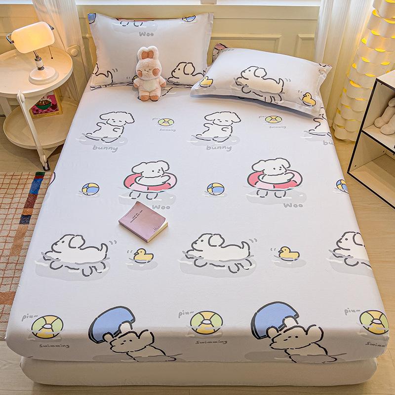 Reine Baumwolle Einzel- und Doppelbett Tasche Matratzenschoner Reine Baumwolle Spannbettlaken Staubdichter Bettschutz