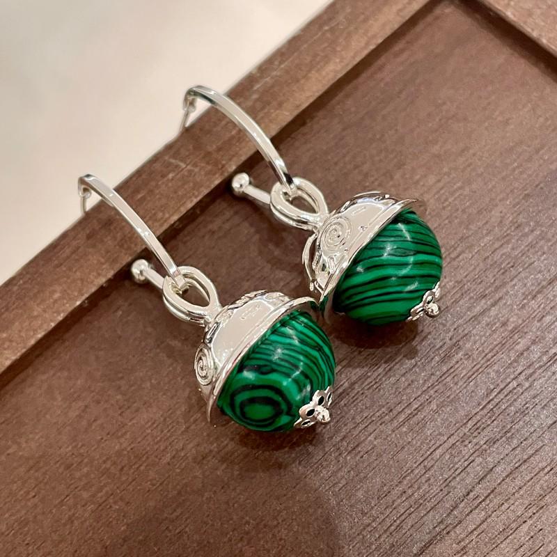 

Винтажные серьги-кисточки из тигрового глаза: Серьги-кольца с бусинами цвета лесного ореха в этническом стиле