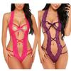 European and American Erotic Underwear Sexy Women's One-piece Open-file Hollow Underwear