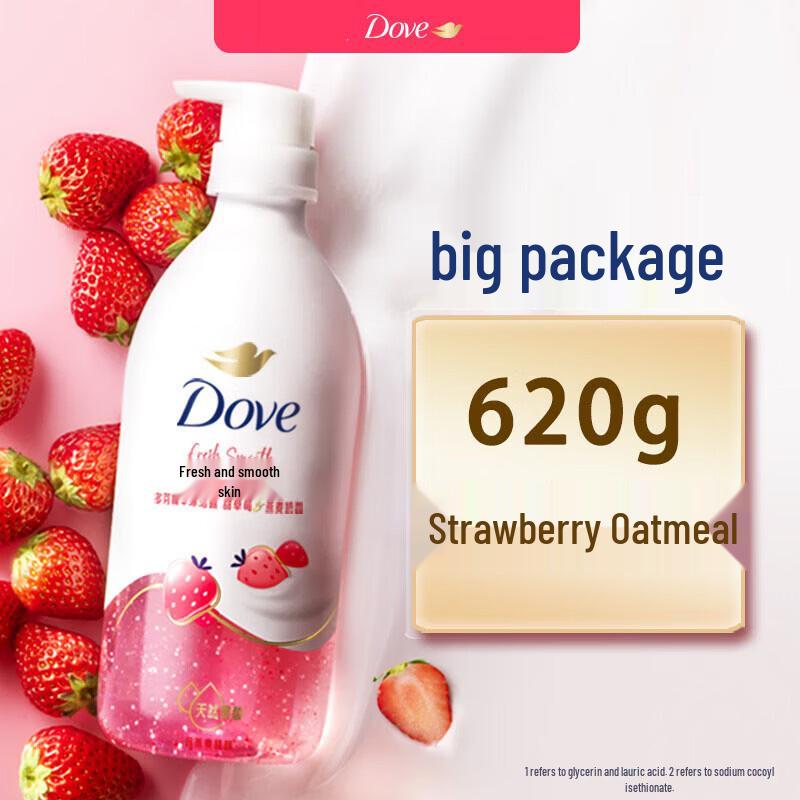Dove Gentle Essence Shower Gel, Sweet Strawberry Oat Milk Scent