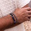 Pig & Hen Vicious Big Bracelet - Navy x Silver