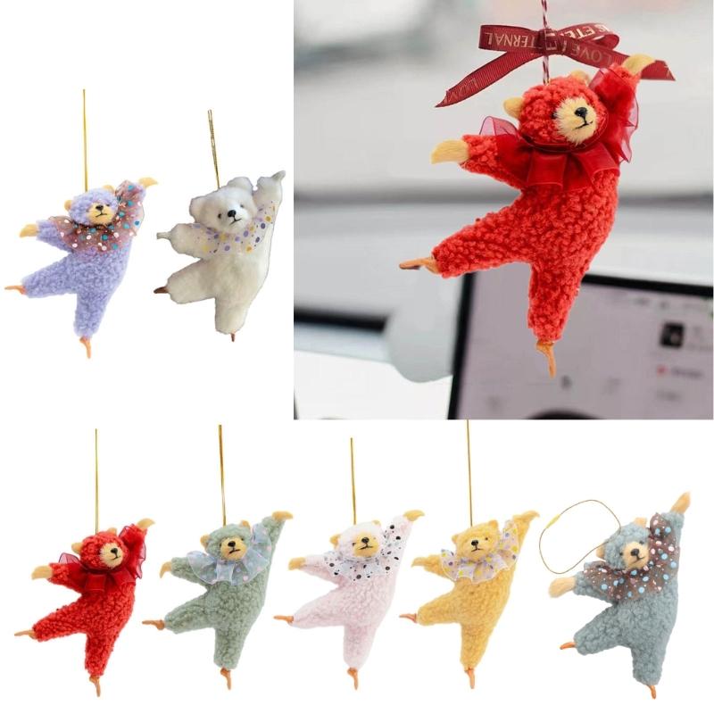Ballet Bear Pendant Plush Bear Keychain Stuffed Animal Pendant Soft Key Rings