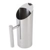 Water Pitcher 1L 304 Stainless Steel Straight Body Drink Pitcher with Spill Proof Spout for Cocktail Flower Tea Cold